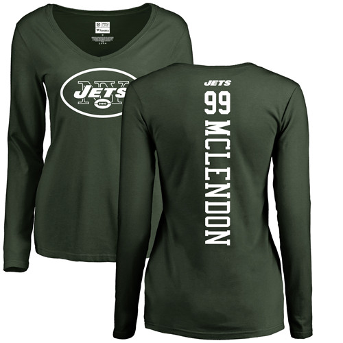 New York Jets Green Women Steve McLendon Backer NFL Football #99 Long Sleeve T Shirt